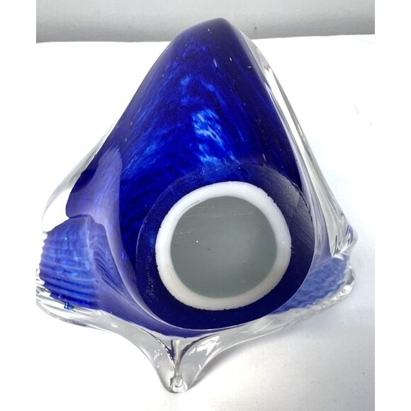 Handcrafted Glass Swan Elegant Clear & Blue Art Decor For Home - Picture 7 of 7